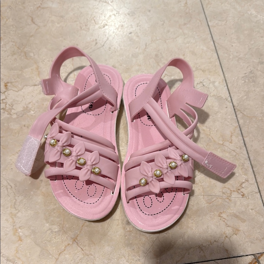 Pink Floral Kids Sandals